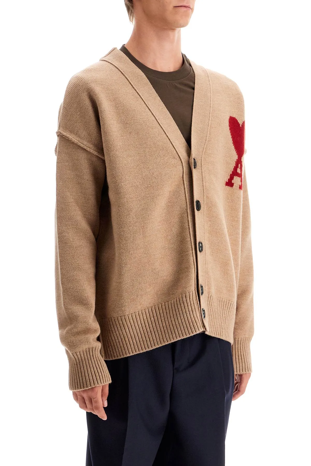Ami Alexandre Matiussi Ami De Coeur Wool Cardigan (Size - L)