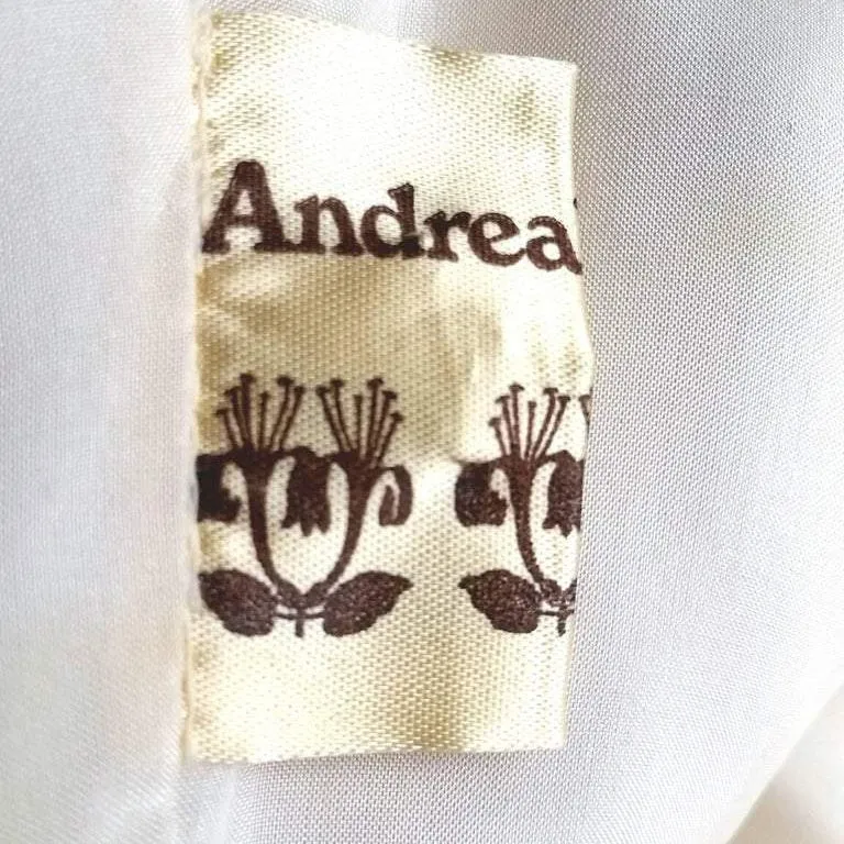 Andrea Wilkin 1970s Silk Ivory Fantasy Bridal Dress in Edwardian Style