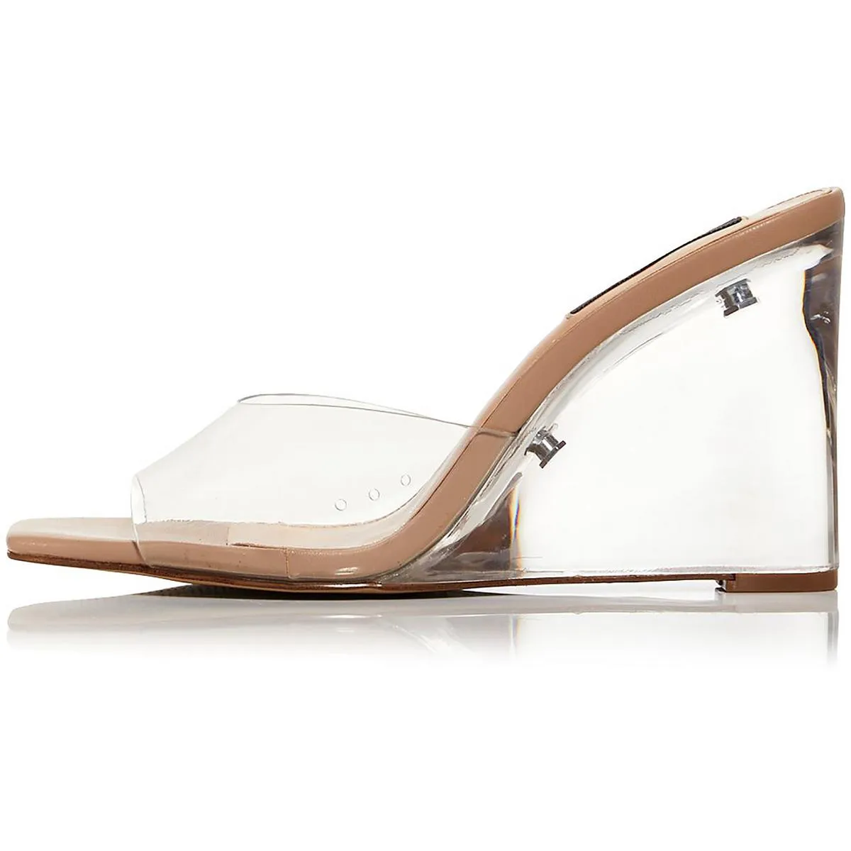 Aqua Womens Icy Slip-On Peep-Toe Wedge Sandals