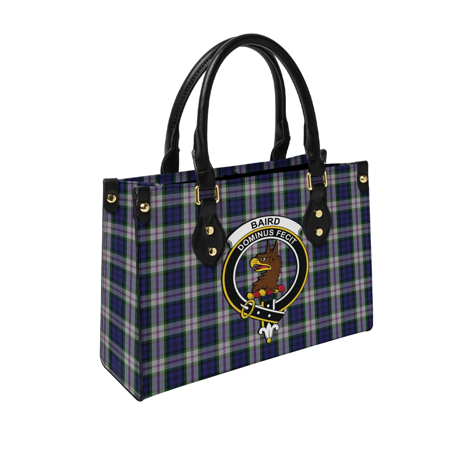 Baird Dress Tartan Leather Bag with Family Crest