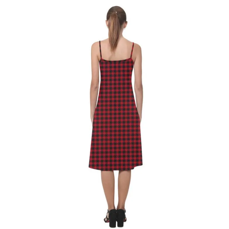 Checker Red Black Alcestis Slip Dress