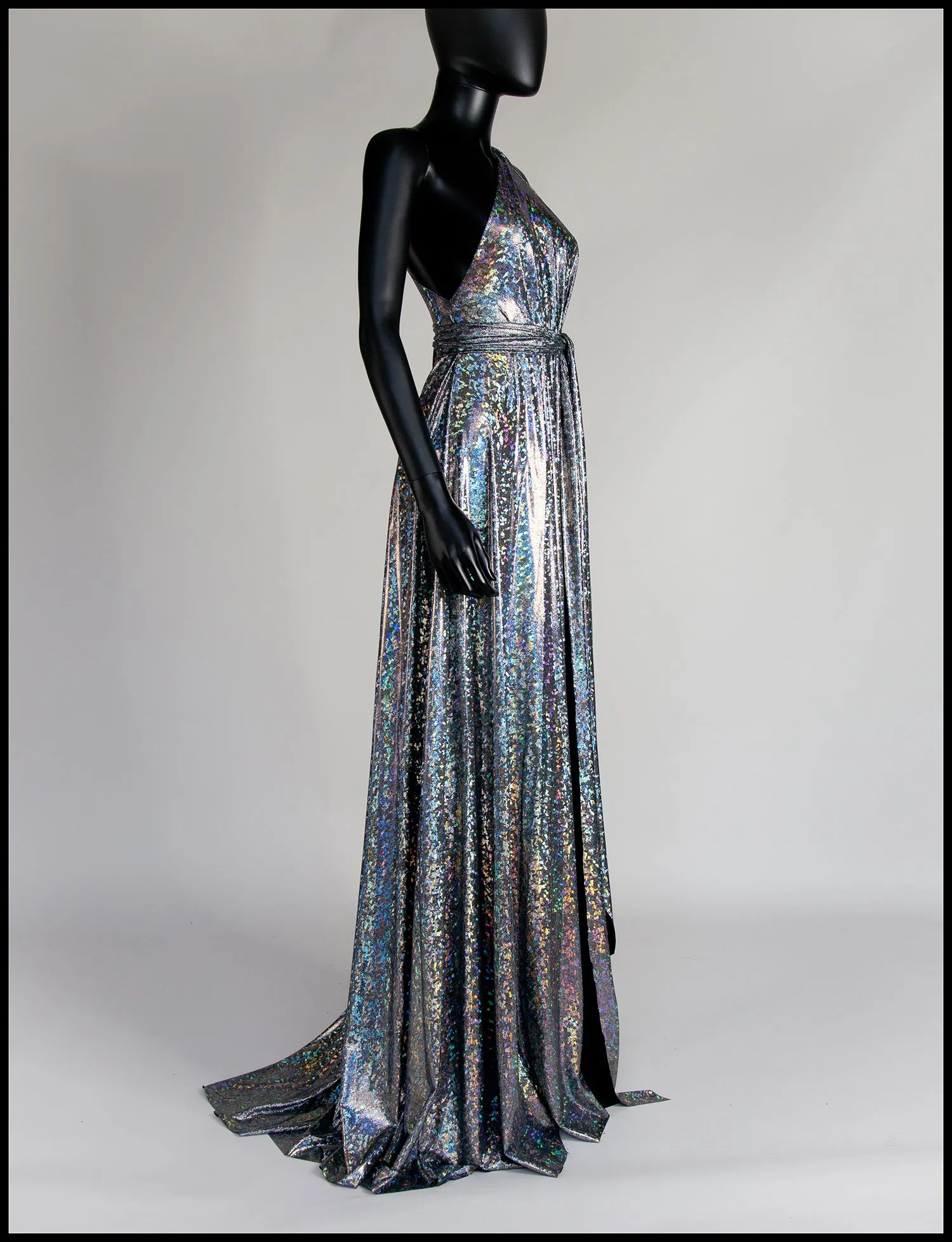 Cher - One Shoulder Silver Holographic Gown