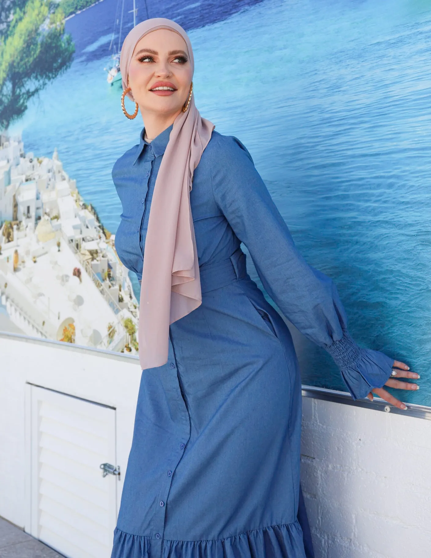 Delora Denim Maxi Dress