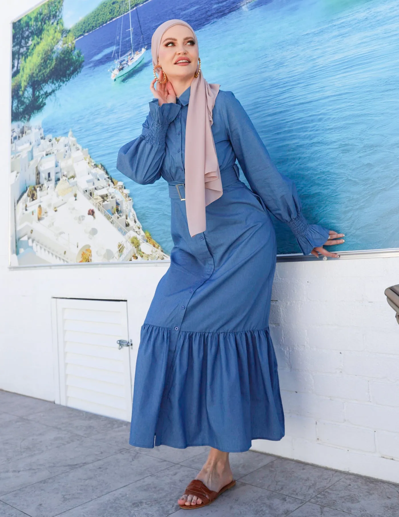 Delora Denim Maxi Dress