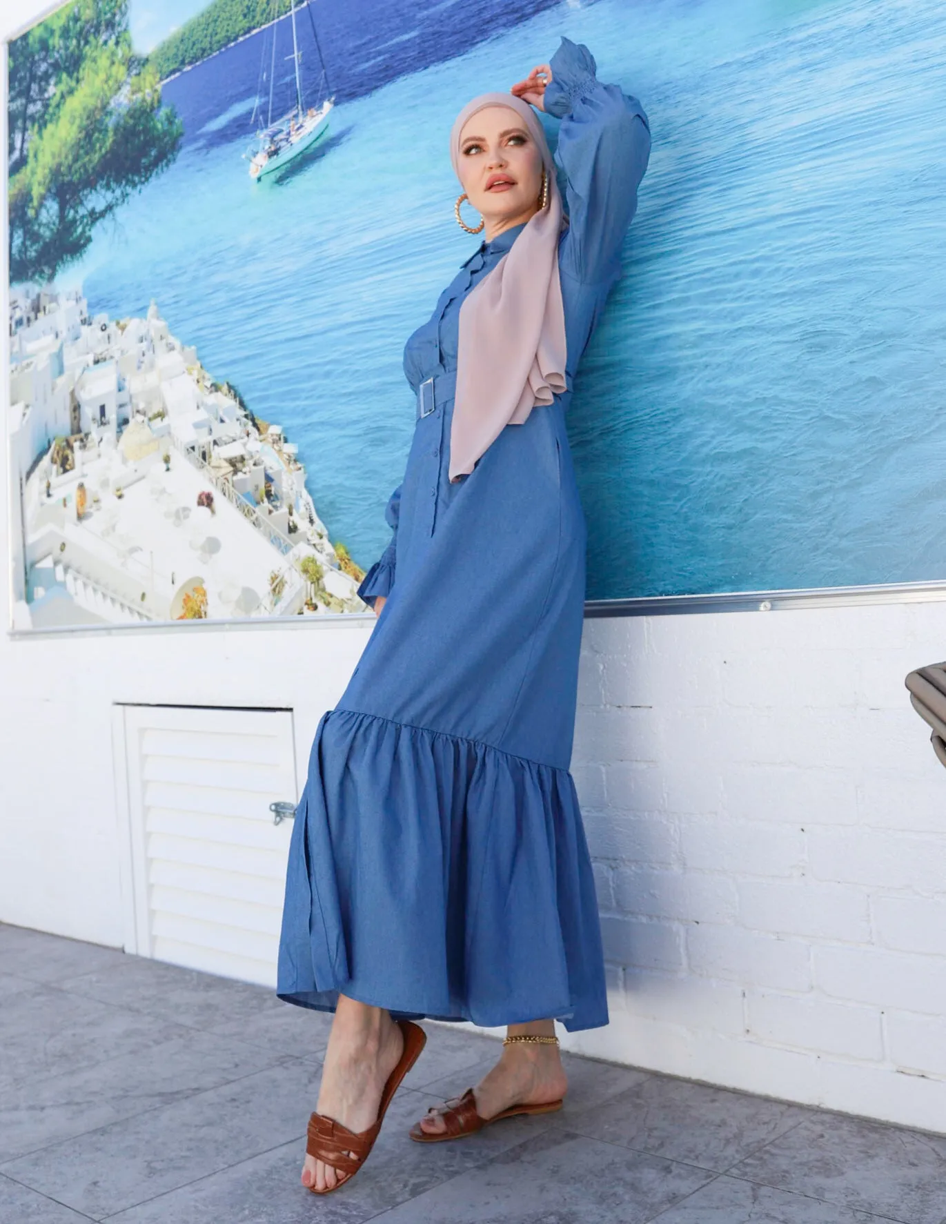 Delora Denim Maxi Dress