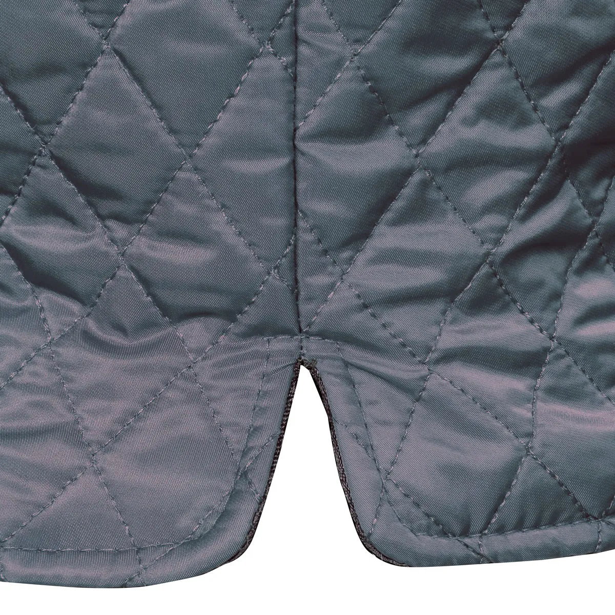 Diamond Stitched Grey vest with Black Leather Trim