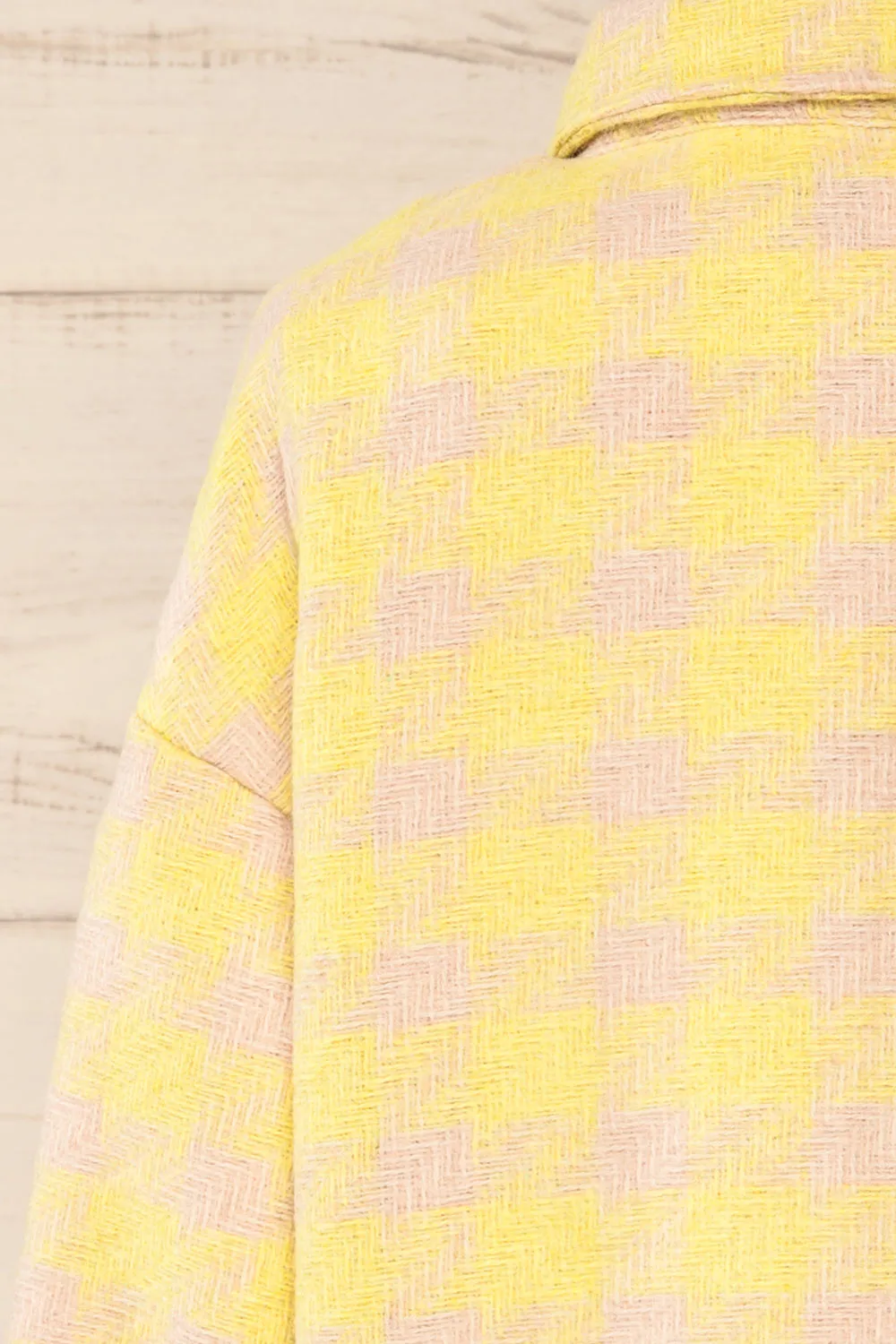 Elche Yellow | Houndstooth Oversized Shacket