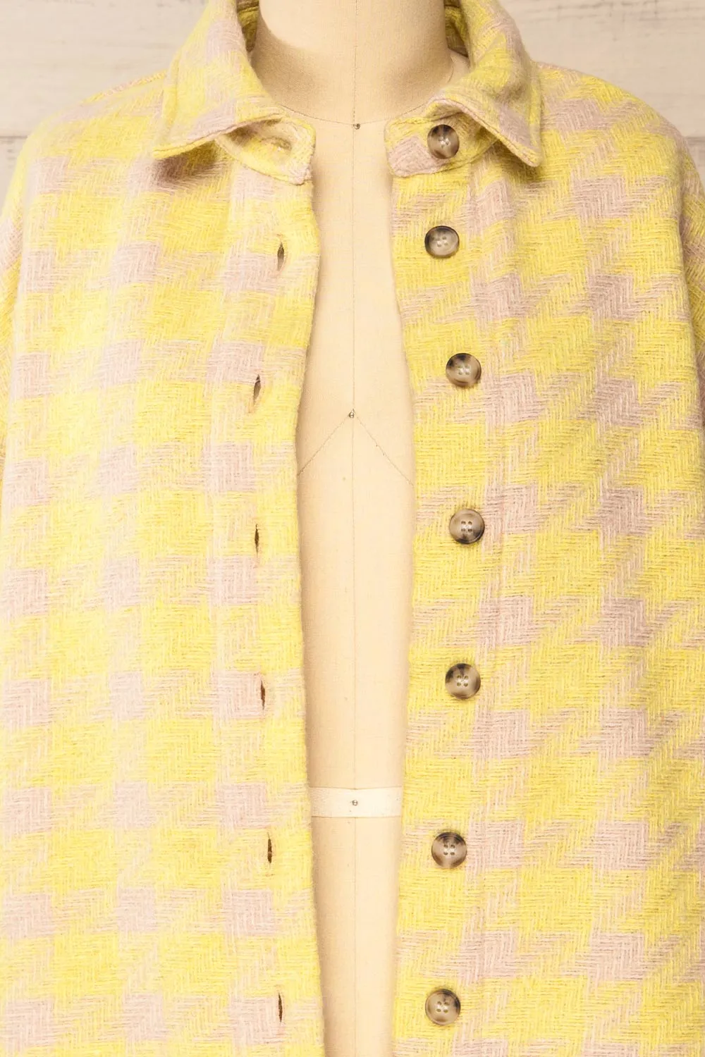 Elche Yellow | Houndstooth Oversized Shacket
