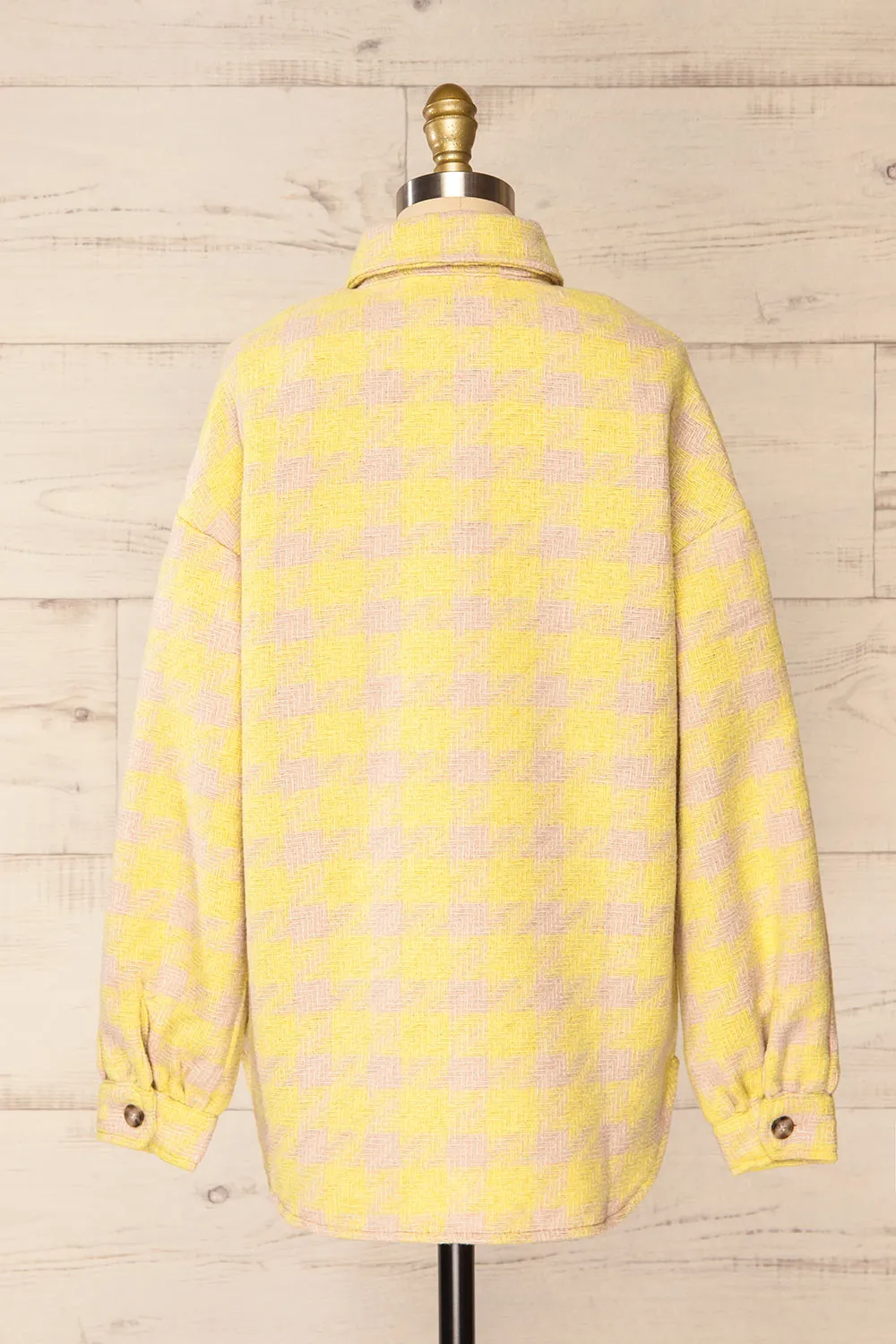 Elche Yellow | Houndstooth Oversized Shacket