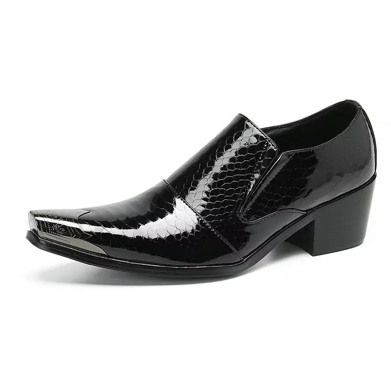 GlamLux Genuine Leather Slip-on Dress Shoes