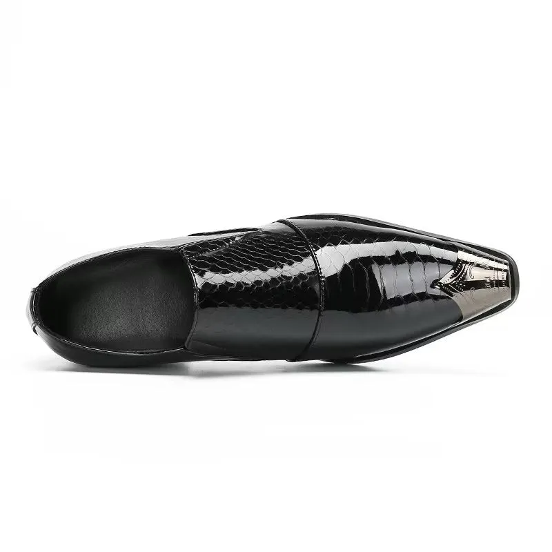 GlamLux Genuine Leather Slip-on Dress Shoes