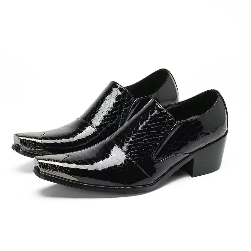 GlamLux Genuine Leather Slip-on Dress Shoes
