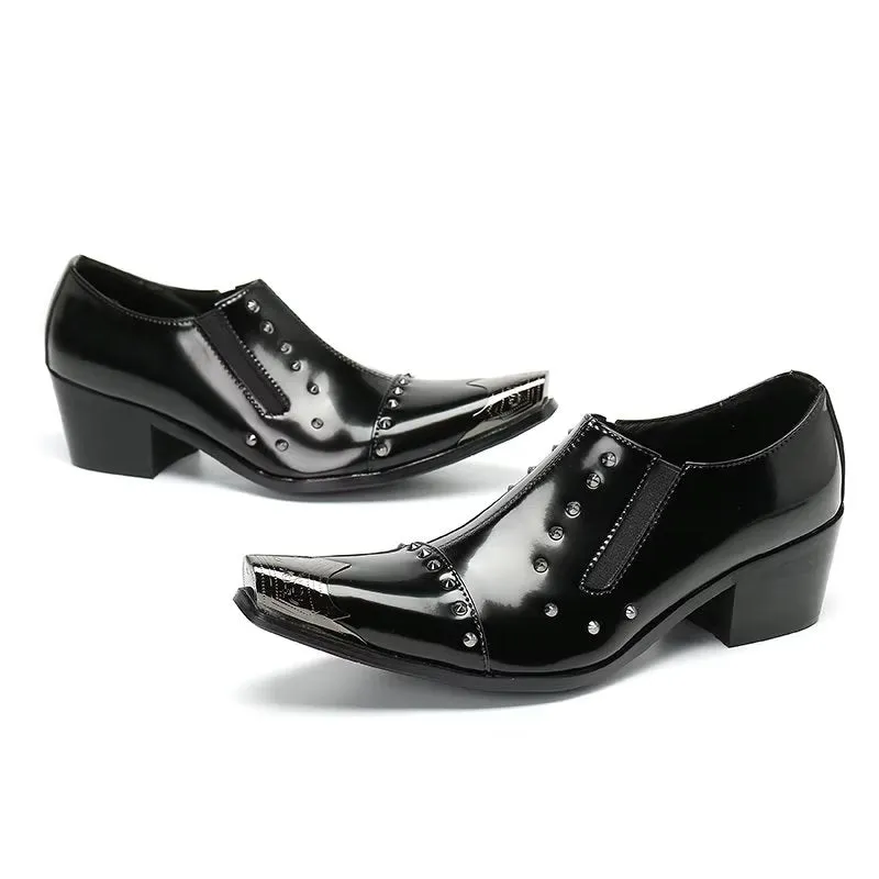 GlamLux Genuine Leather Slip-on Dress Shoes