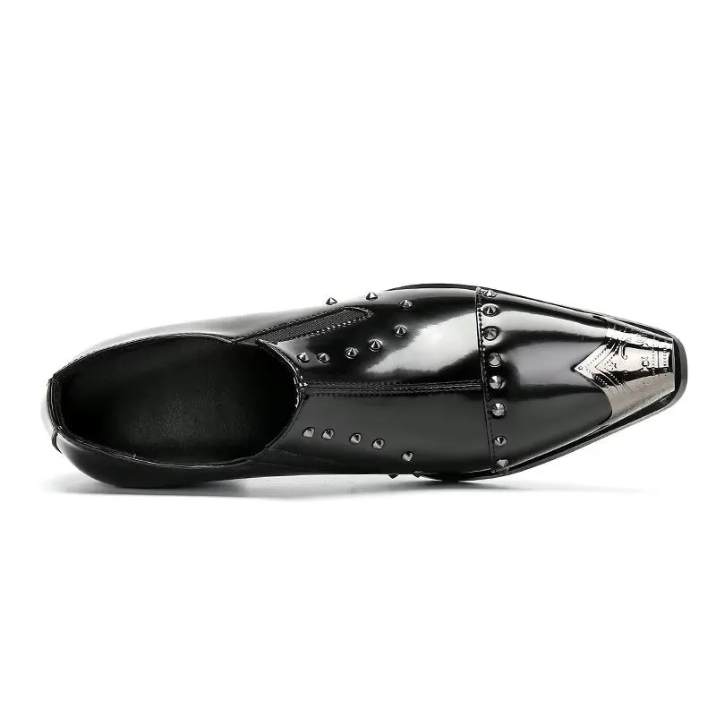GlamLux Genuine Leather Slip-on Dress Shoes
