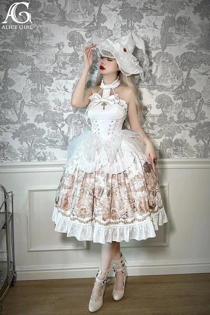 Gothic Halter Neck Dress Midi Party Dress by Alice Girl ~ Dolls' Secret