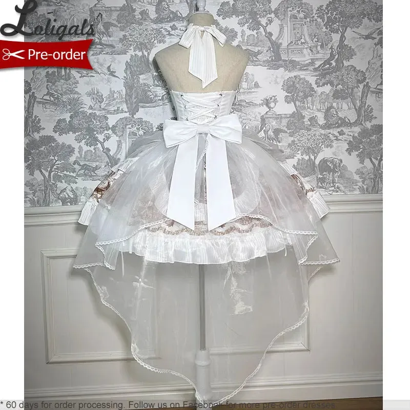 Gothic Halter Neck Dress Midi Party Dress by Alice Girl ~ Dolls' Secret