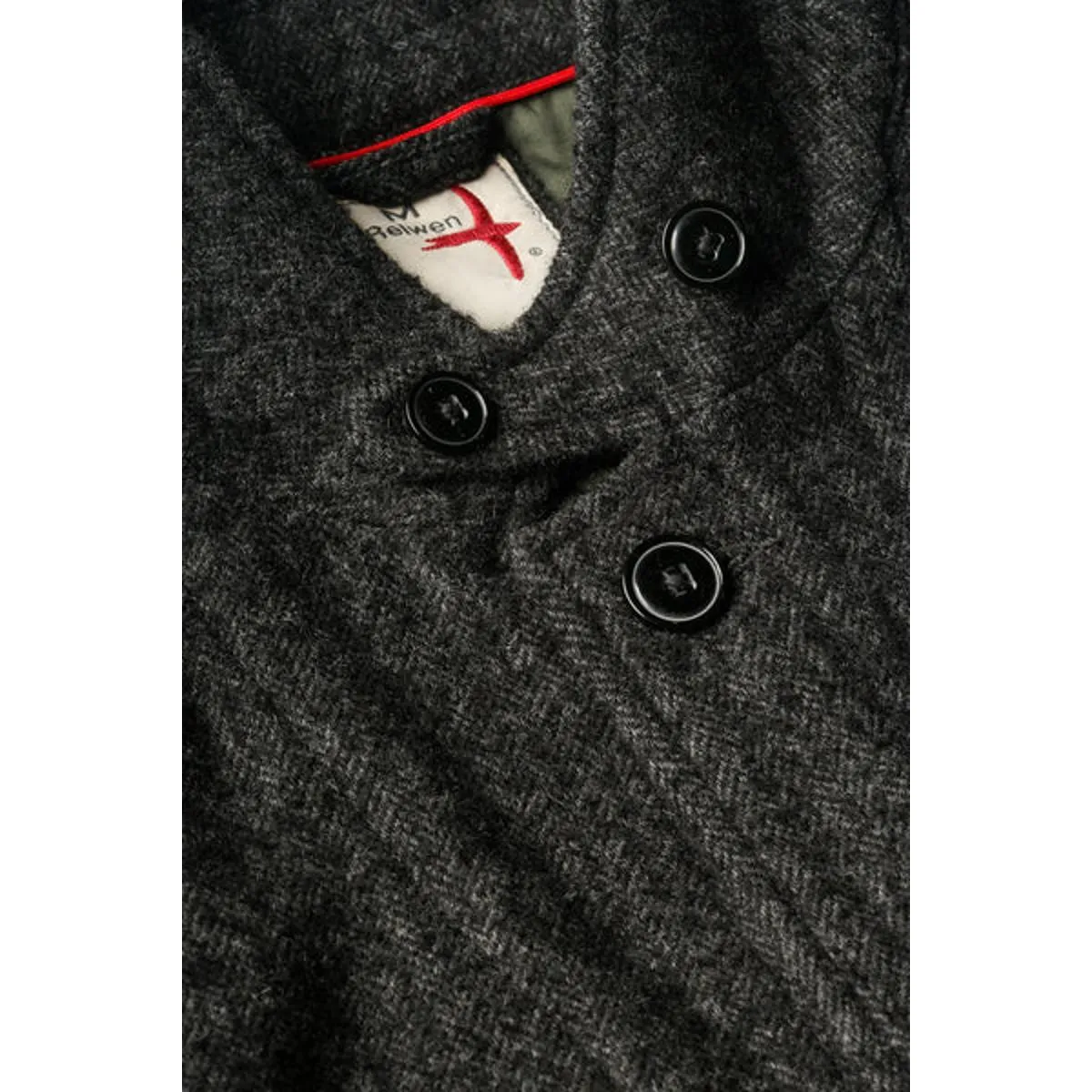 Heritage Trap Blazer Dark Charcoal Herringbone