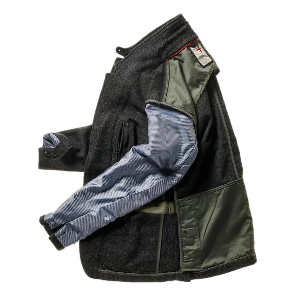 Heritage Trap Blazer Dark Charcoal Herringbone