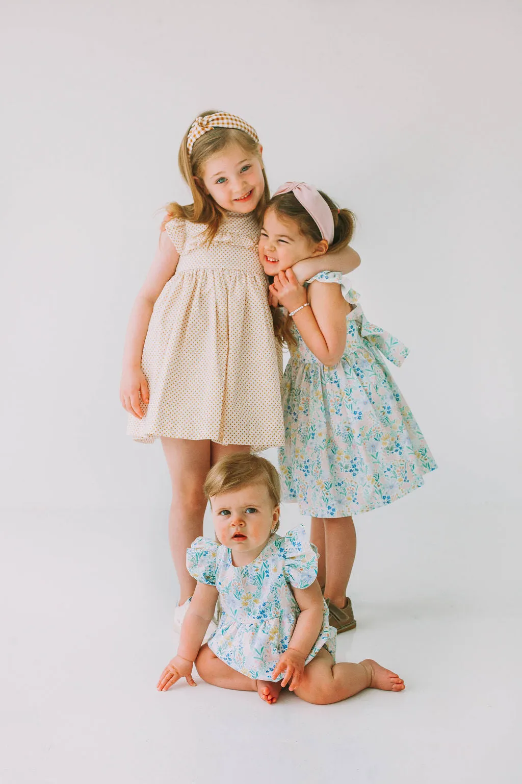 Infant Girl's Pink and Blue Pastel Bunny Print Easter Bubble Romper