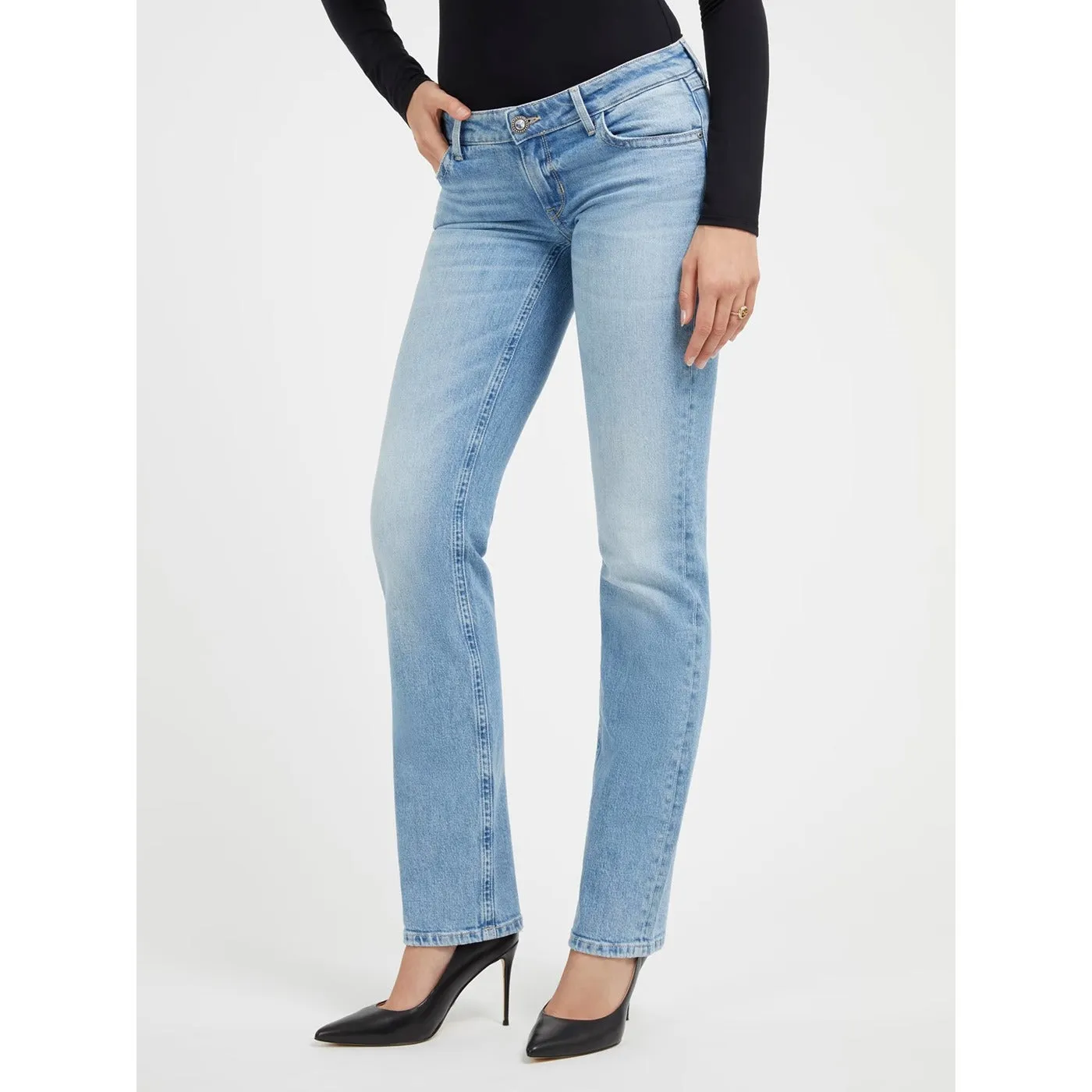 Light Blue Straight Low Rise Jeans