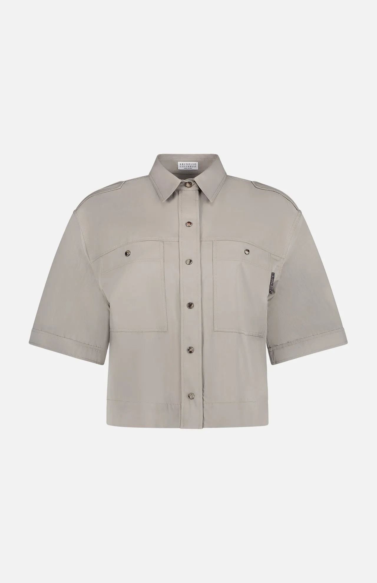 Lightly Wrinkled Cotton Short Sleeve Top