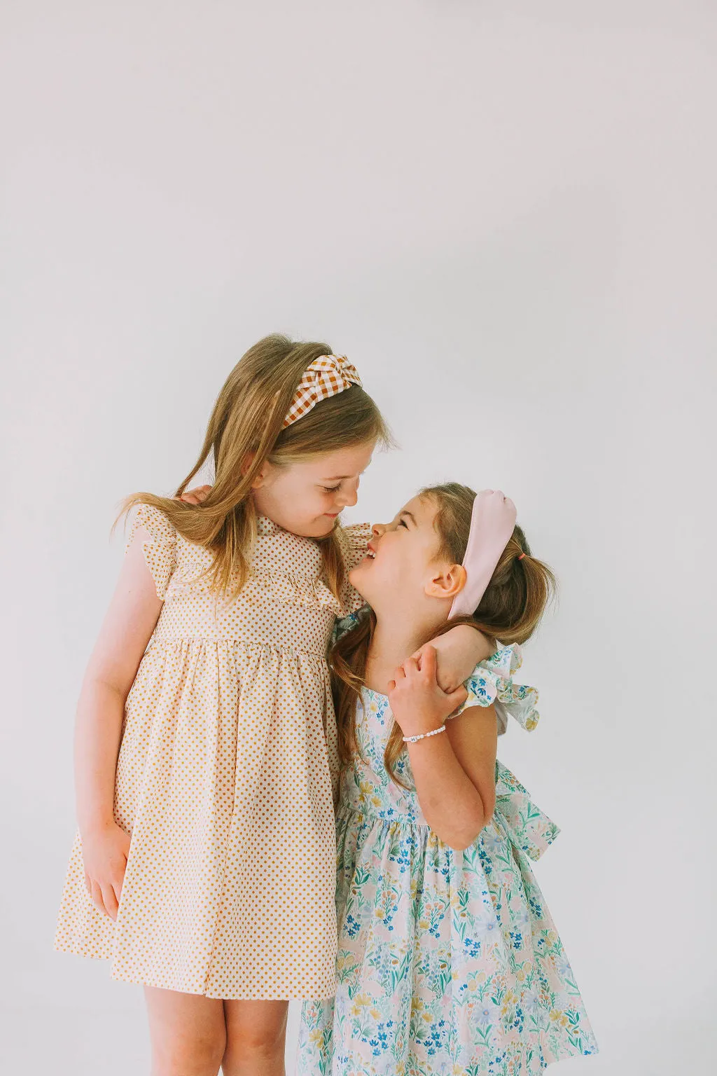 Little Girl's Pink and Blue Pastel Bunny Print Easter Dress
