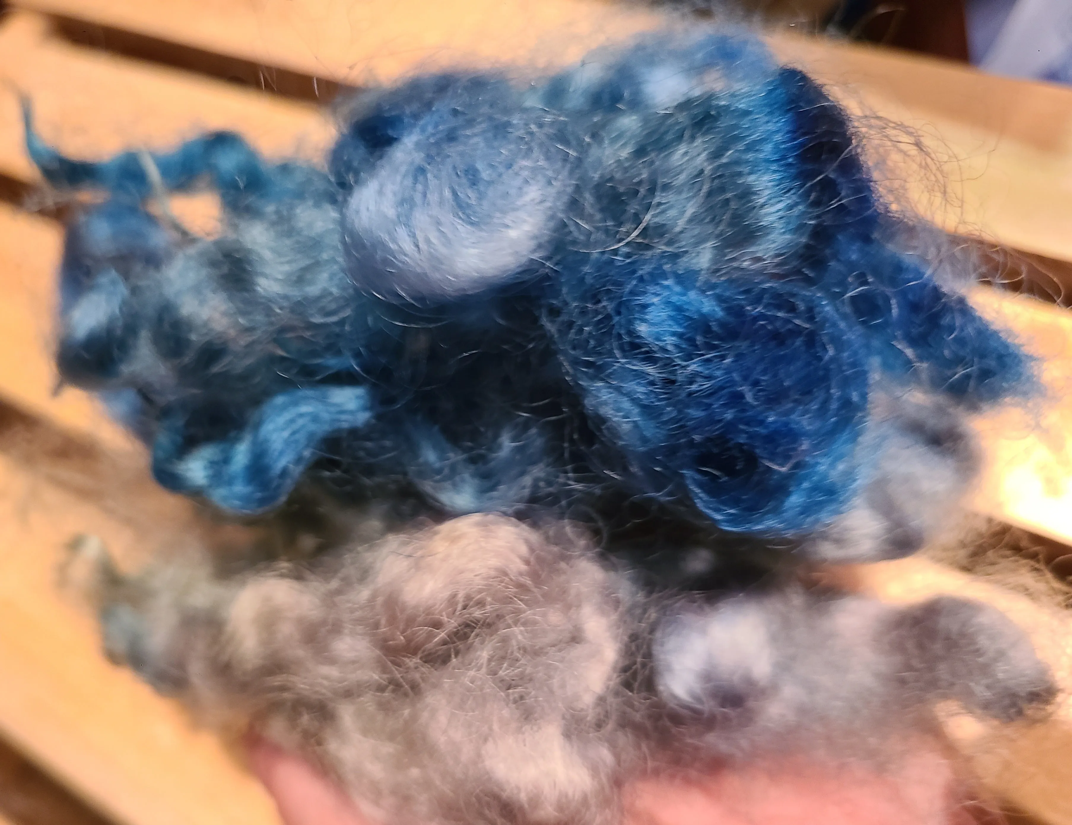 Locks LUS-24 Bottom of the Sea Dyed Romney- 4 ounces