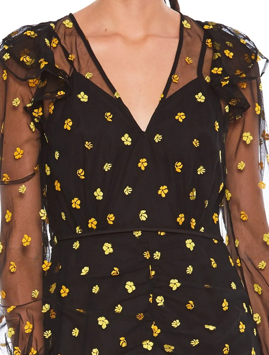 MIDNIGHT FIELD L/S MINI DRESS