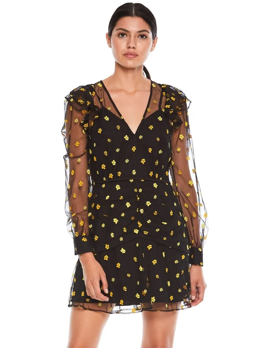 MIDNIGHT FIELD L/S MINI DRESS