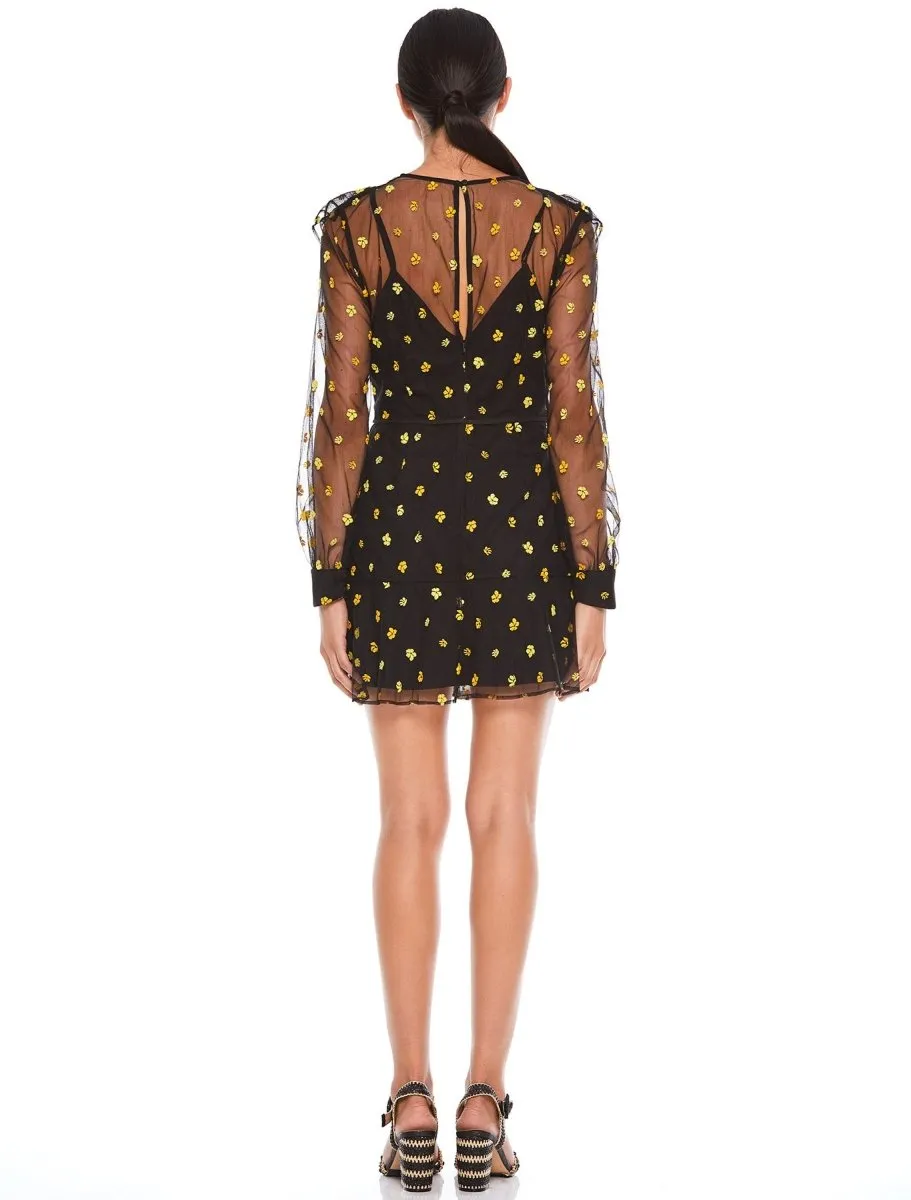 MIDNIGHT FIELD L/S MINI DRESS
