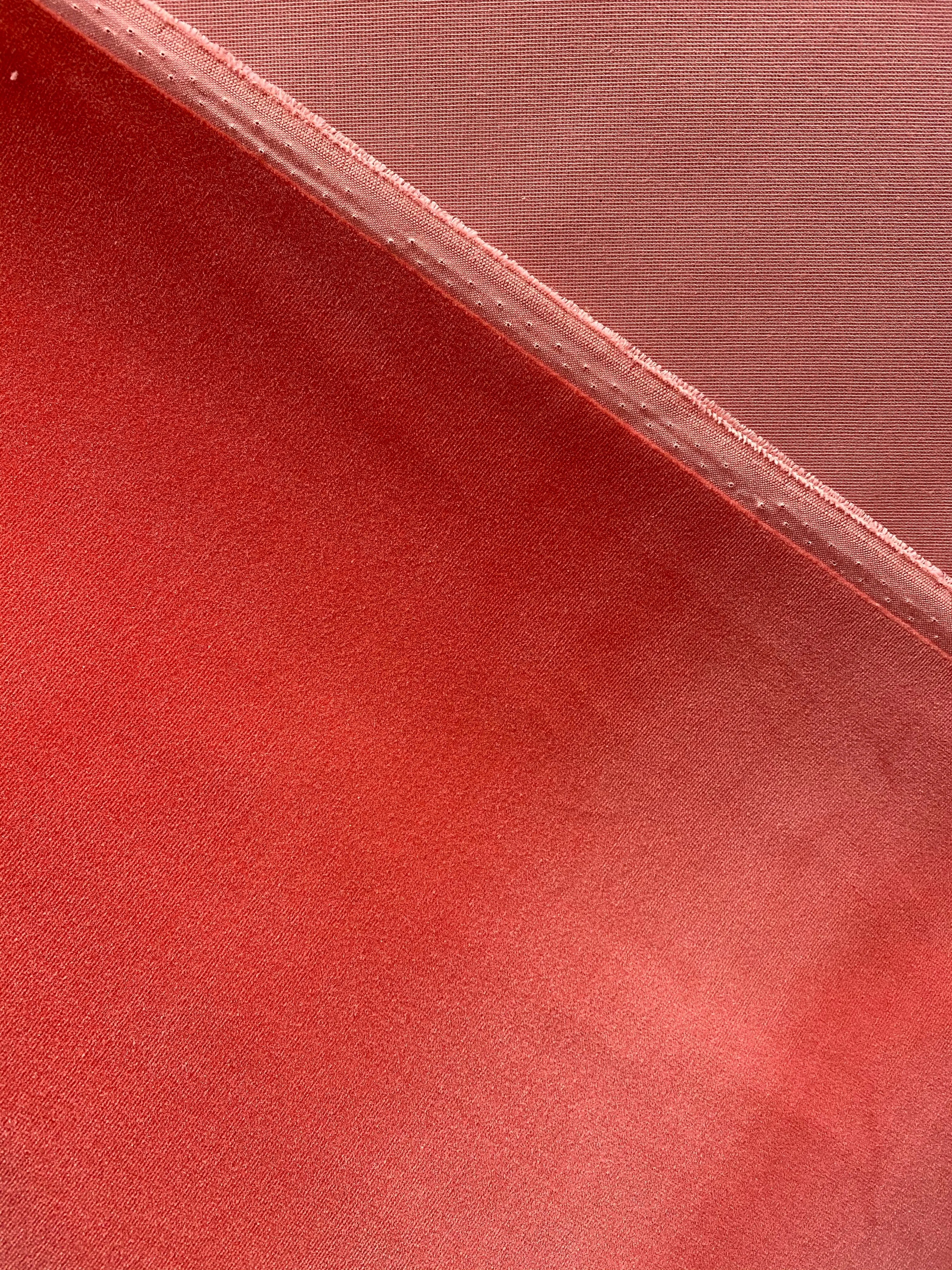 NEW! Prince Oliver - Designer 100% Cotton Made In Belgium Upholstery Velvet Fabric - Icy Coral