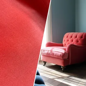 NEW! Prince Oliver - Designer 100% Cotton Made In Belgium Upholstery Velvet Fabric - Icy Coral