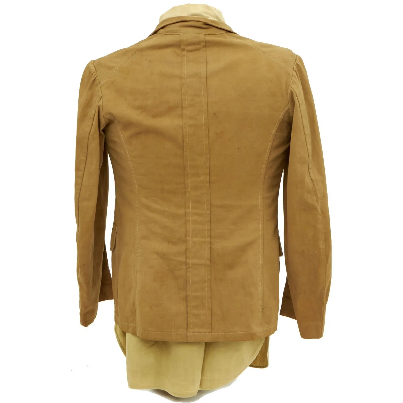 Original U.S. Spanish American War Marine Corps Model 1898 Khaki Tropical Uniform Coat with Period Tropical Weight Shirt - USMC