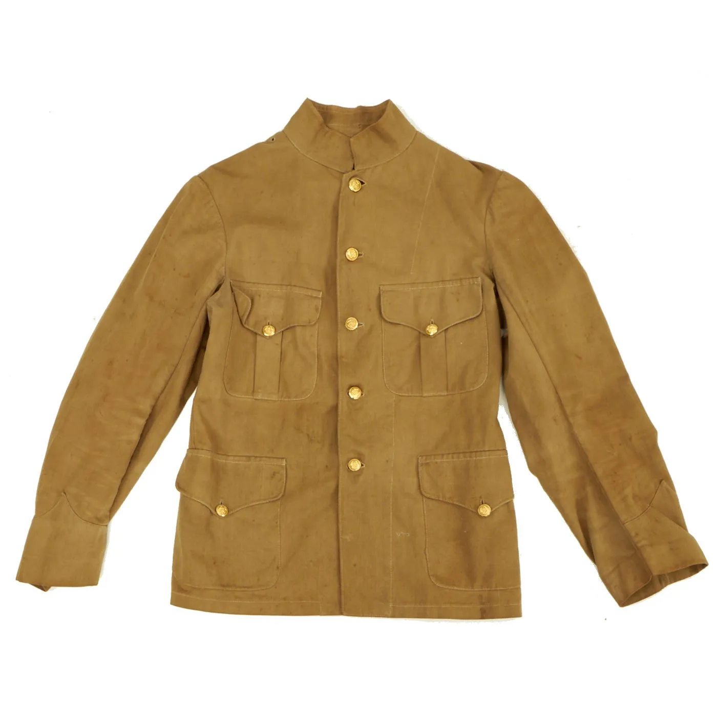 Original U.S. Spanish American War Marine Corps Model 1898 Khaki Tropical Uniform Coat with Period Tropical Weight Shirt - USMC