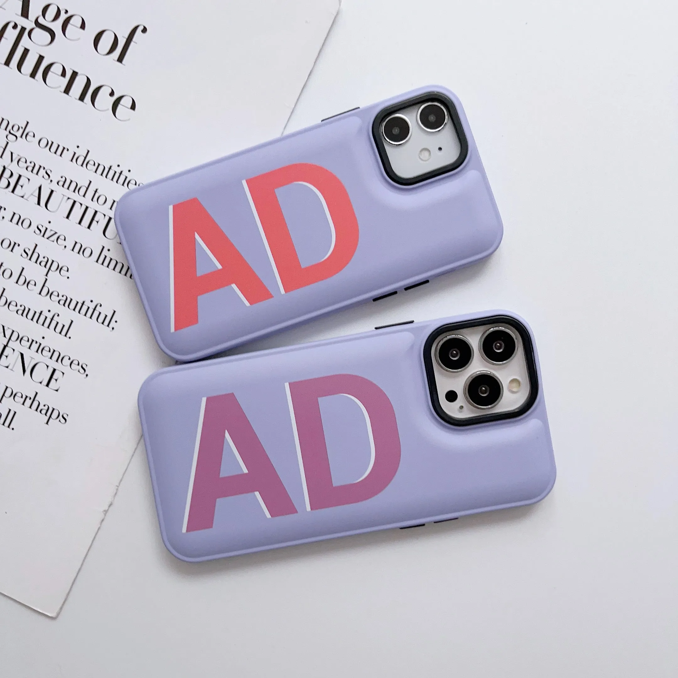 Puffer Silicon iPhone Customised Case  ( Light Purple )