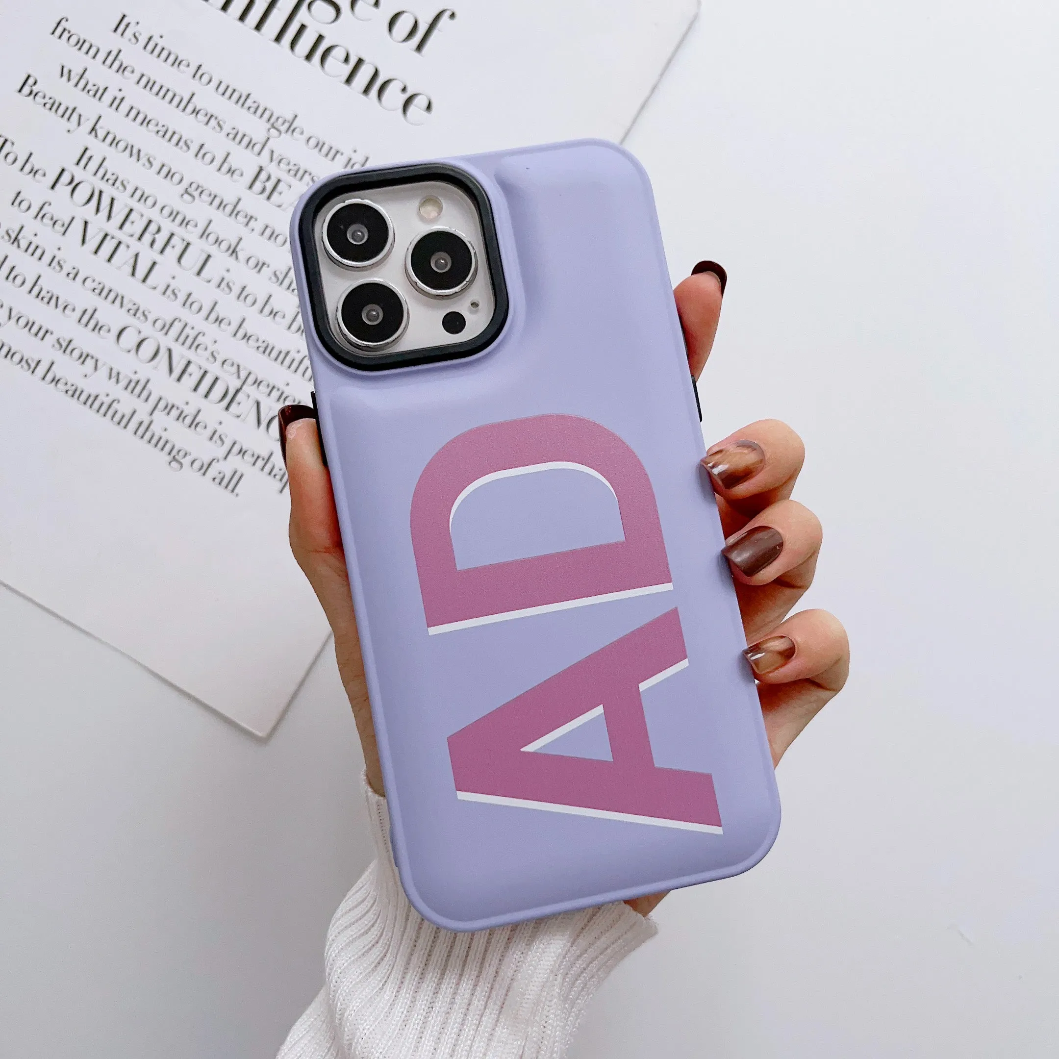 Puffer Silicon iPhone Customised Case  ( Light Purple )
