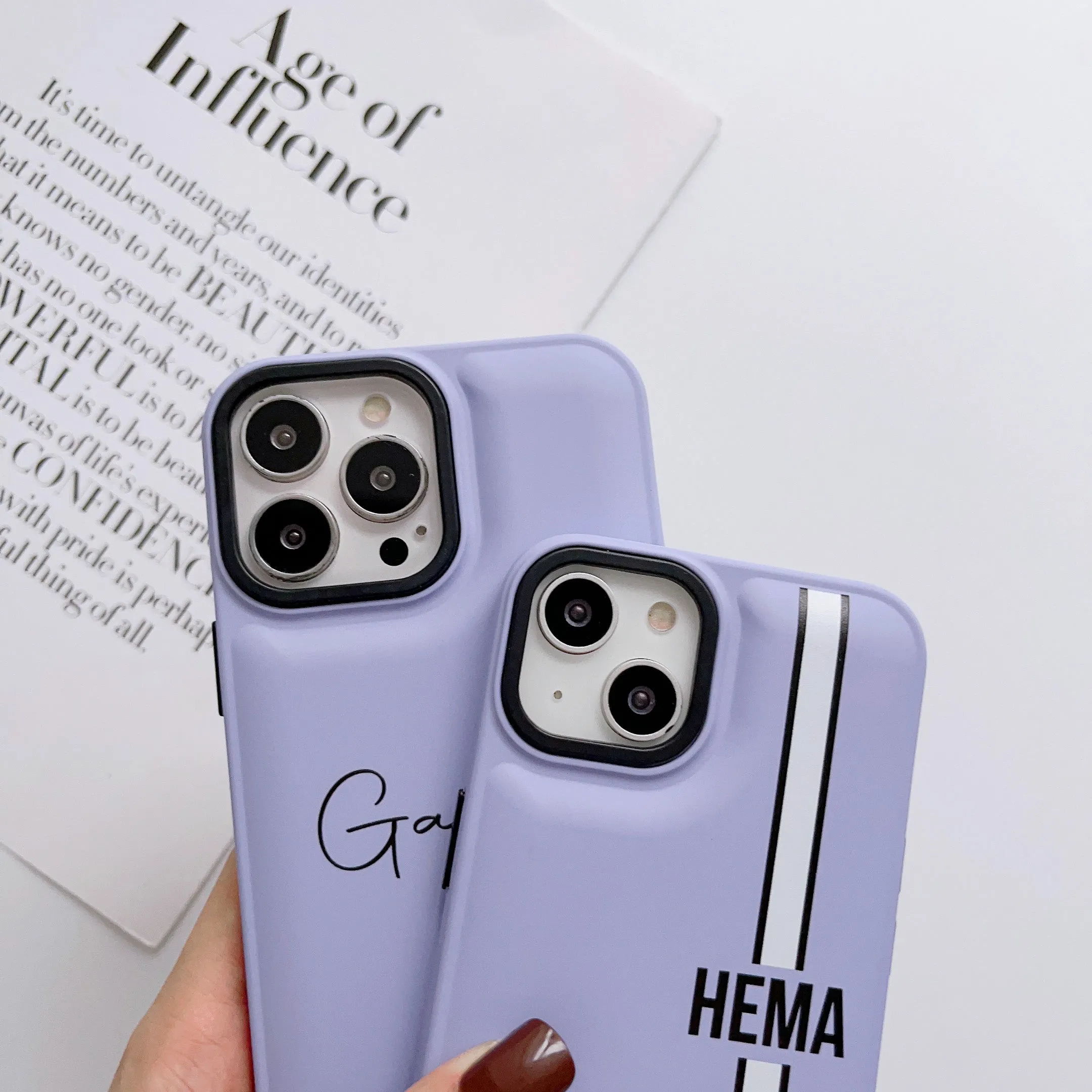 Puffer Silicon iPhone Customised Case  ( Light Purple )