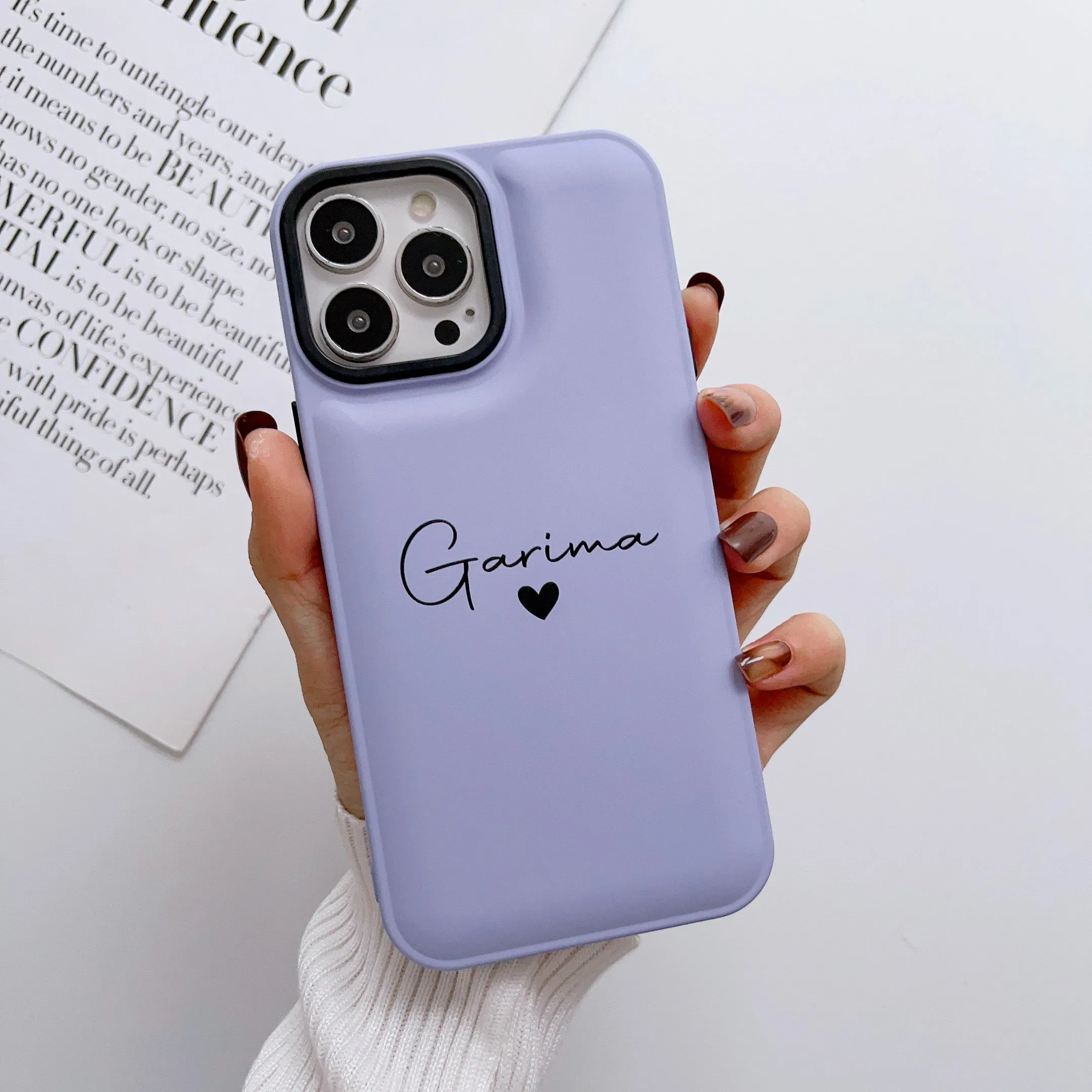 Puffer Silicon iPhone Customised Case  ( Light Purple )