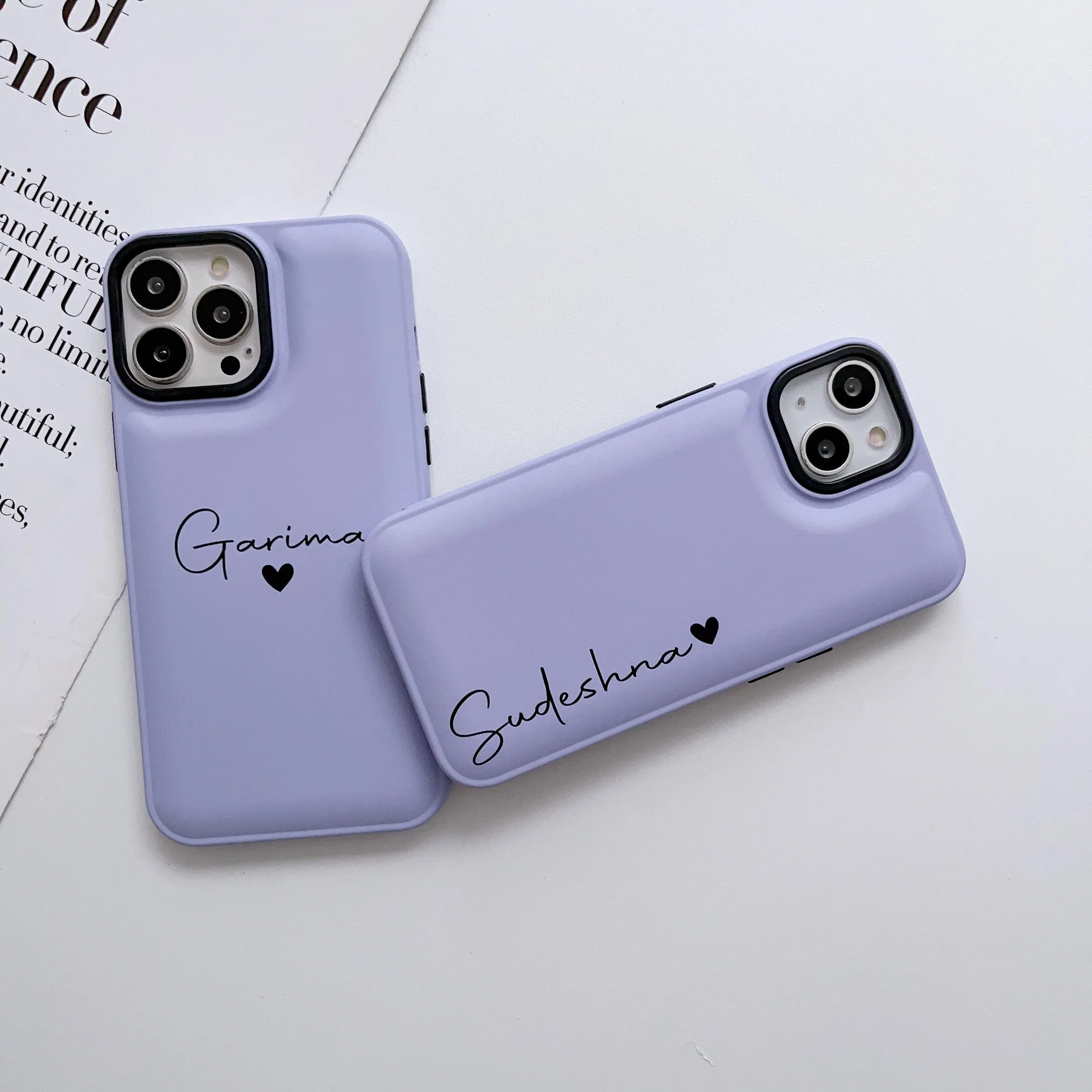 Puffer Silicon iPhone Customised Case  ( Light Purple )