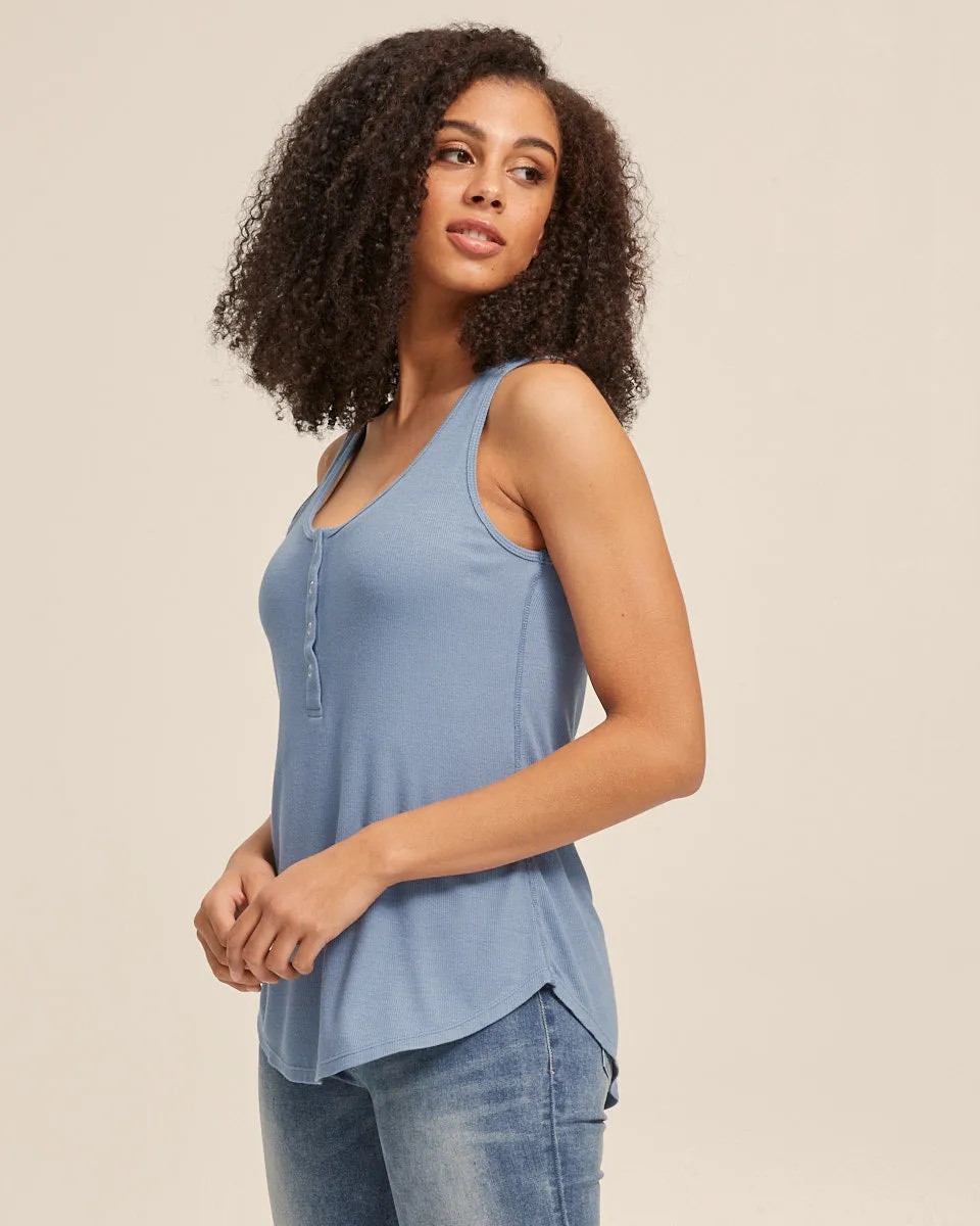 Ribbed Nursing Tank - Blue