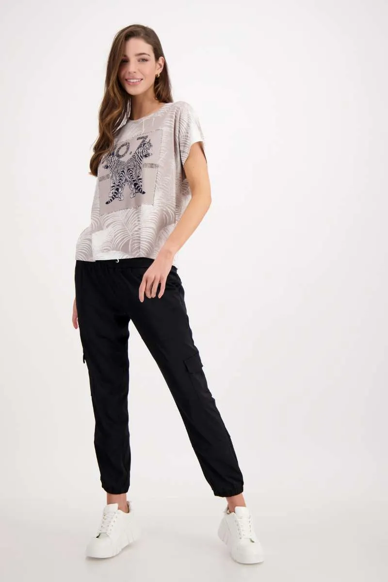 T-Shirt Palm Trees   Tigers in Bambus Pattern 407958MNR by Monari  - OUTLET SALE