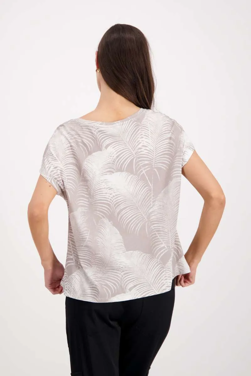 T-Shirt Palm Trees   Tigers in Bambus Pattern 407958MNR by Monari  - OUTLET SALE