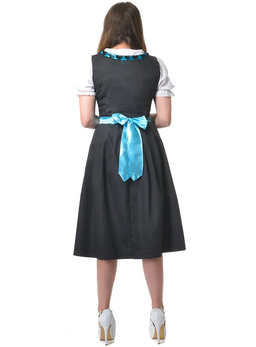 Traditional Black and Blue Dirndl Womens Oktoberfest Costume