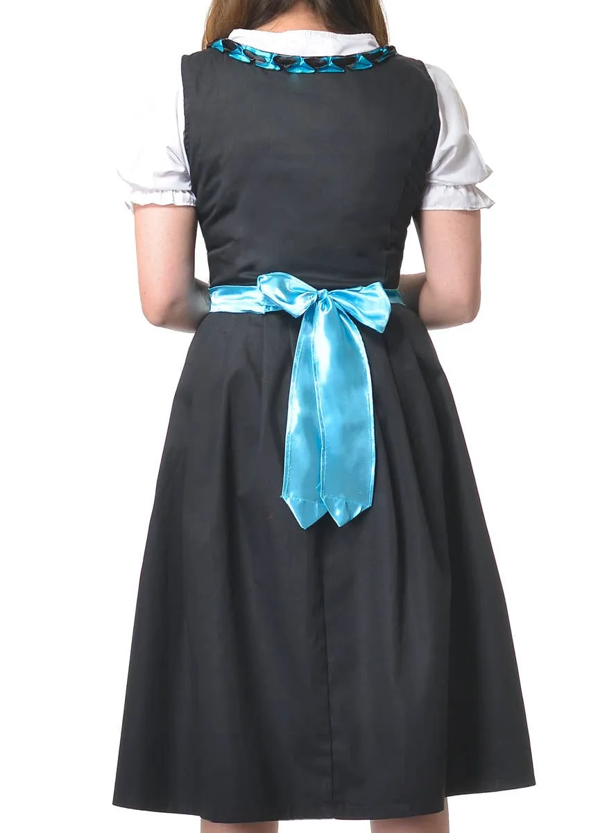 Traditional Black and Blue Dirndl Womens Oktoberfest Costume
