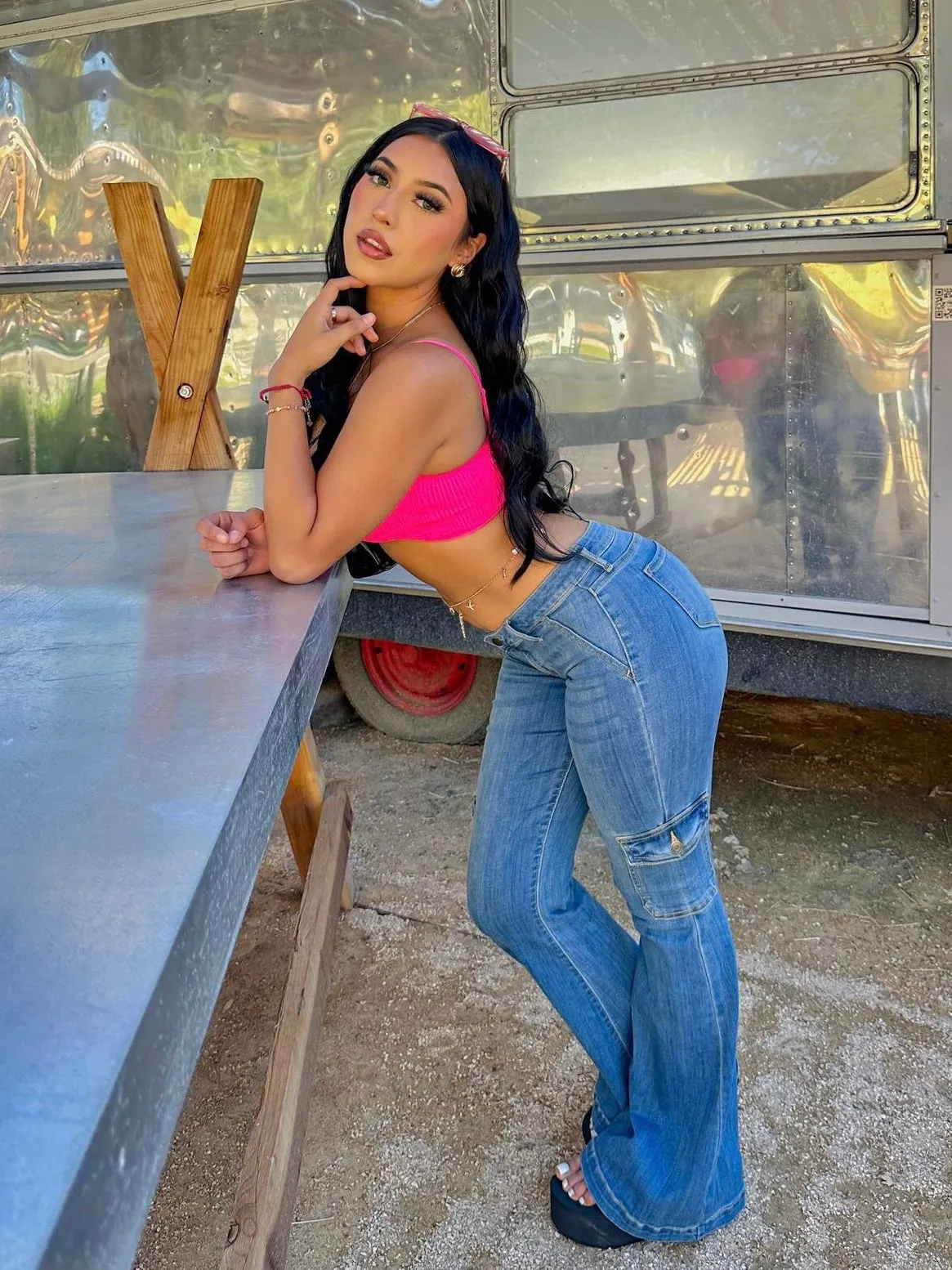 Vanessa Low Rise Jeans (Medium Denim)