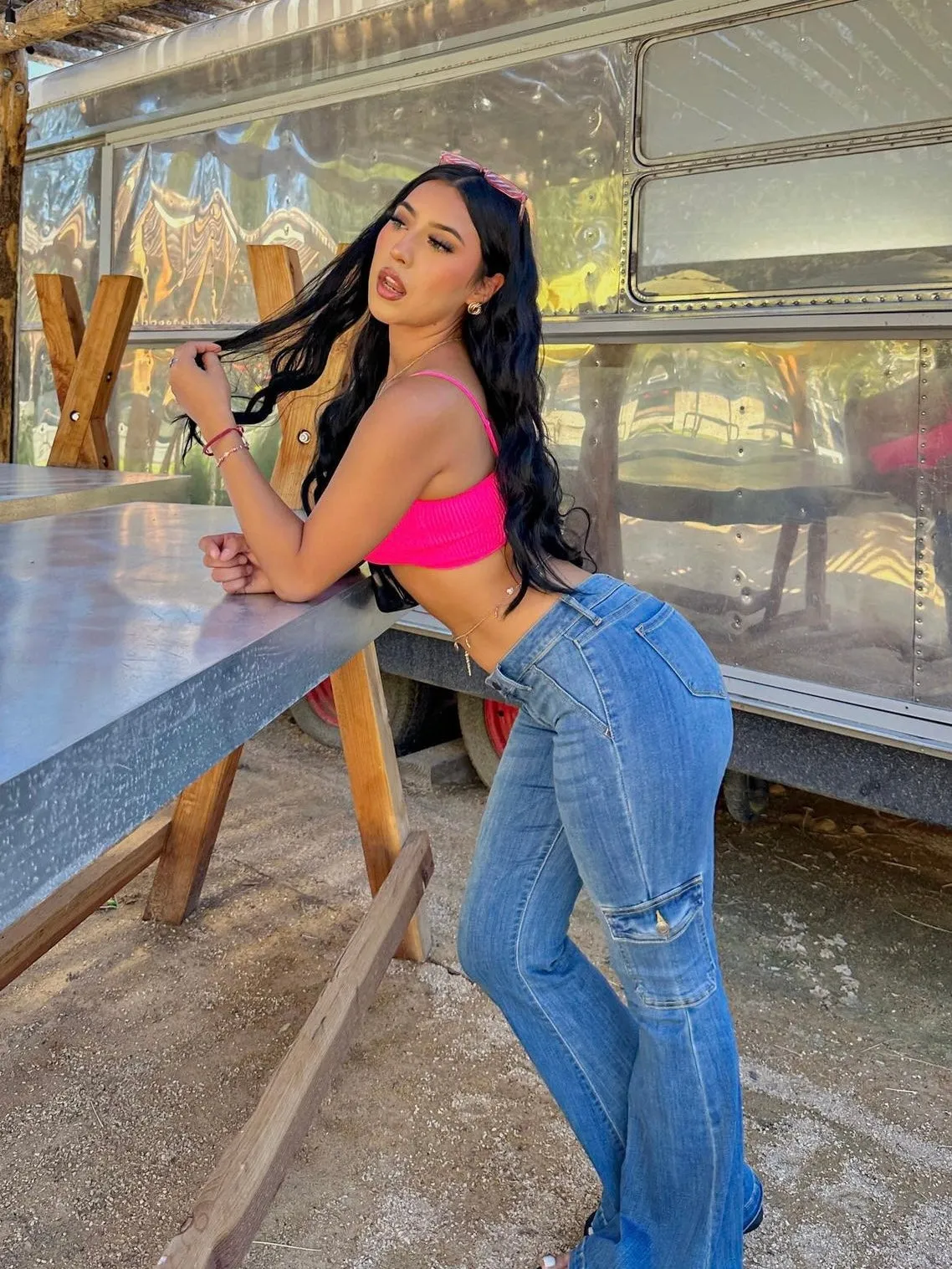 Vanessa Low Rise Jeans (Medium Denim)