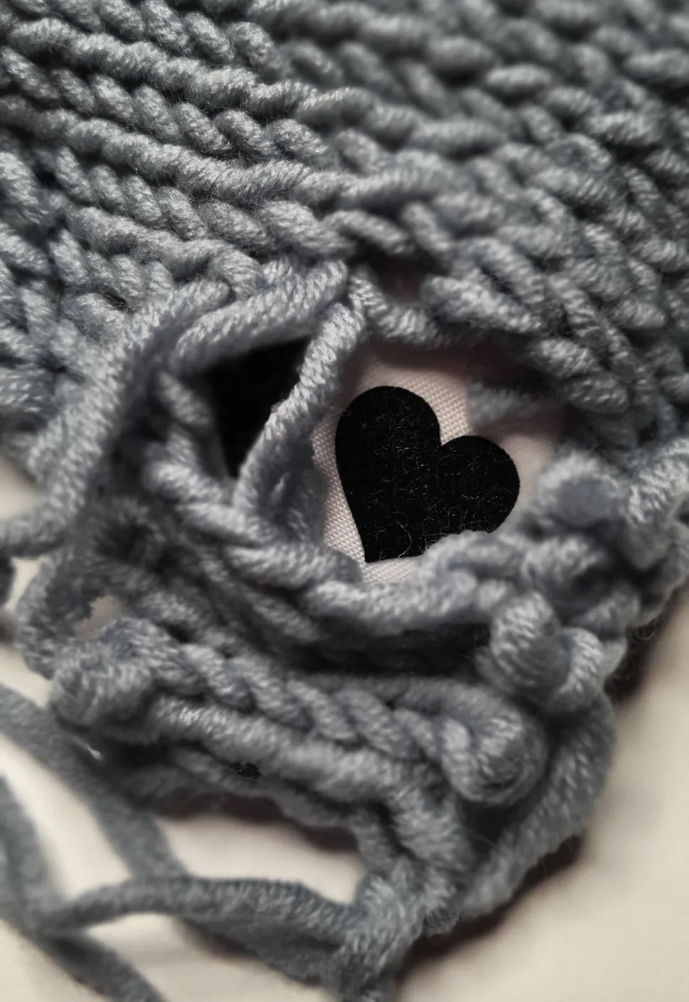 White | Gray Semi-Wool Coat | Spooky Bear Bag
