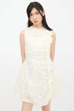 White Nylon Floral Dress