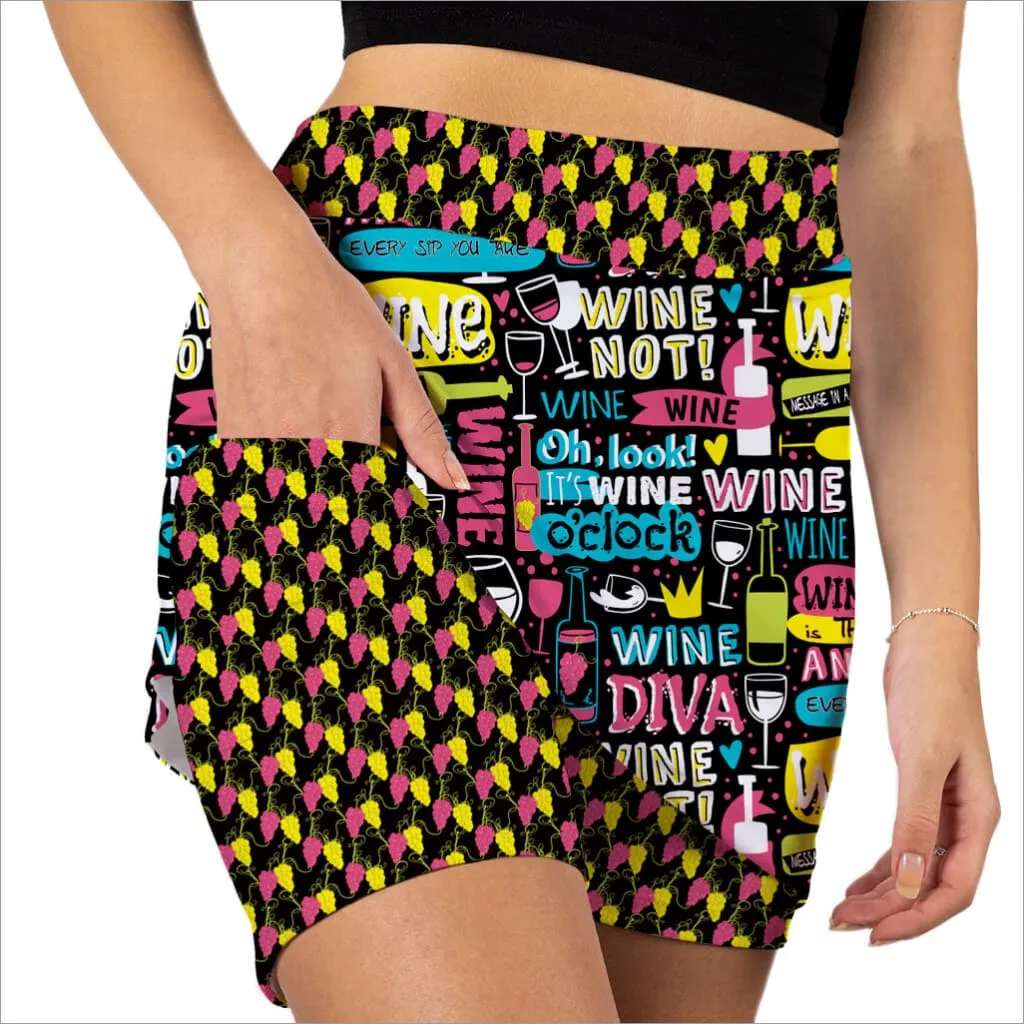 WINE NOT BLACK SKORT