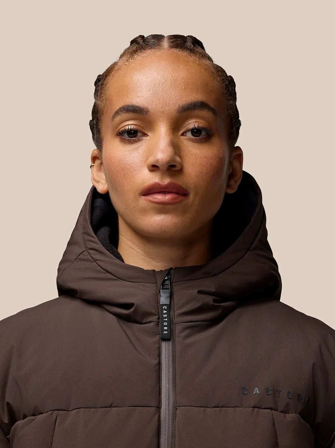 Women's Quilts Long Sleeve Puffer Jacket - Brown
